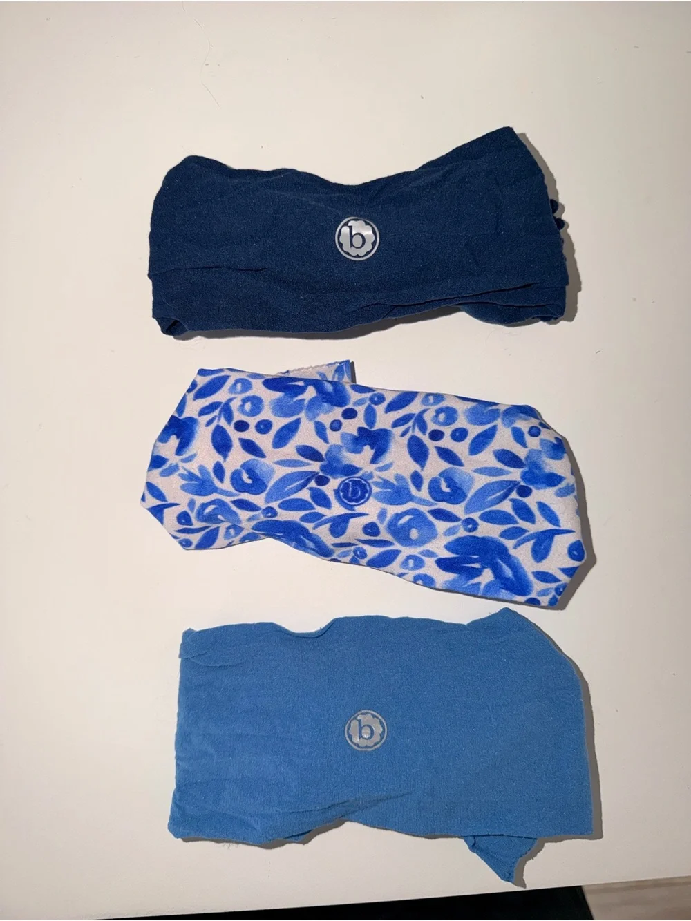 Kids Bow Headband Set - Blue Floral & Solid Blues